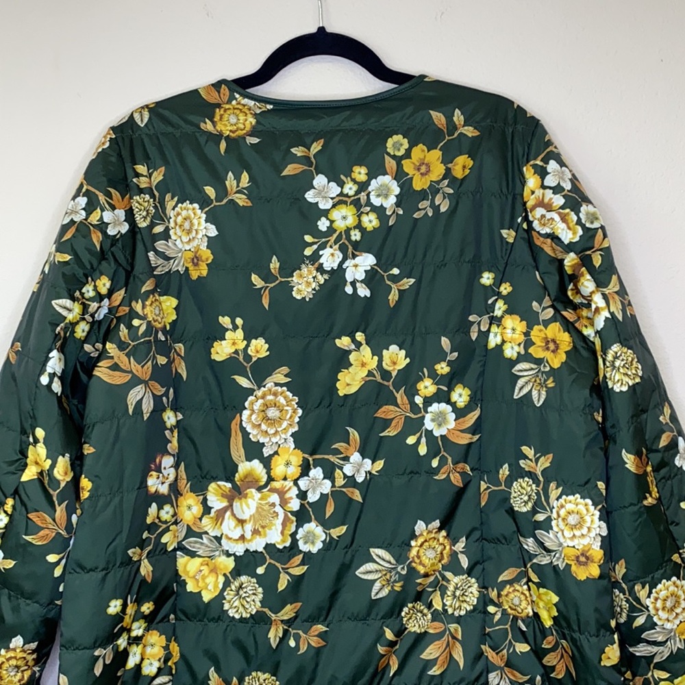 Dennis Basso Quilted Floral Puffer Jacket Size L - Picture 8 of 13